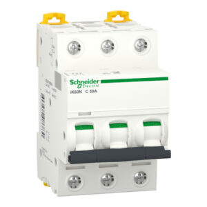 INTERRUPTOR TERMOMAGNETICO 3X50A, 10KA/220V ACTI 9 iK60N DOMAE CURVA C