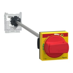 MANDO EXTERIOR PARA GV2P/GV2N LONG. MAX. 315 MM MANETA ROJA, PLACA AMARILLA IP54